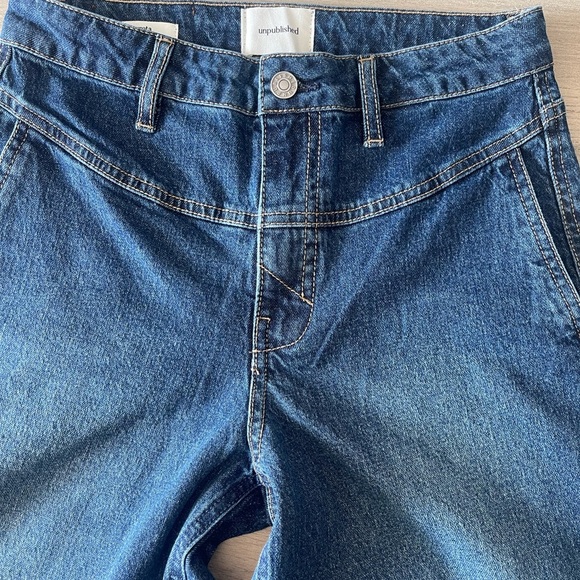 unpublished | Greta Crop Jeans in Roller Size 26 Vintage Look Wide Leg - Picture 5 of 7